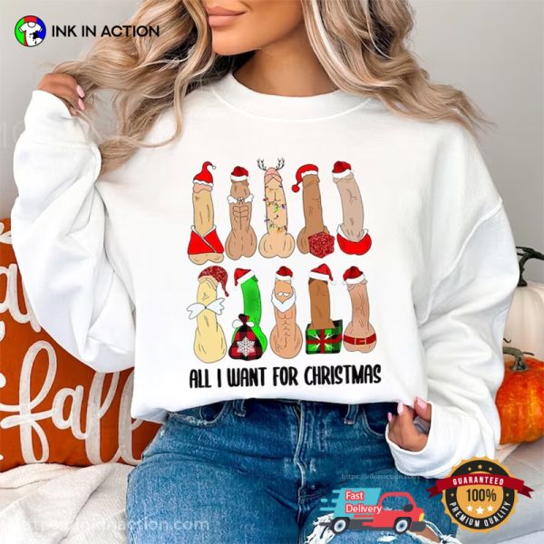 All I Want For Christmas Is Dicks Funny Christmas Adult Shirt