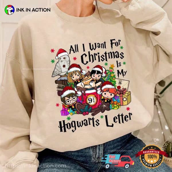 All I Want For Christmas Is My Hogwarts Letter HP T-Shirt