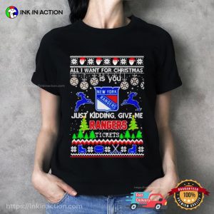 All I Want For Christmas Is Rangers Tickets Ugly Christmas T-shirt