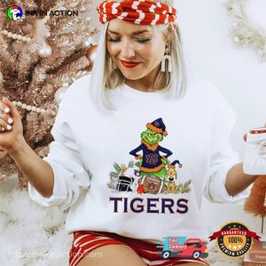 Auburn Tigers Grinch Santa Funny Christmas Shirt