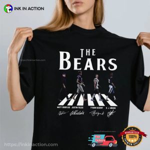 Bears Walking Abbey Road Signatures Matt Eberflus, Justin Fields, Tyson Bagent, D. J. Moore Shirt