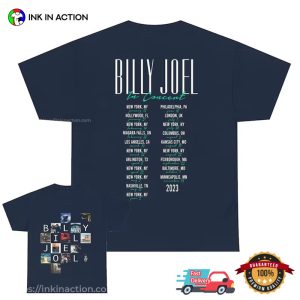 Billy Joel In Concert NYC 2023 Tour 2 Sided Tee