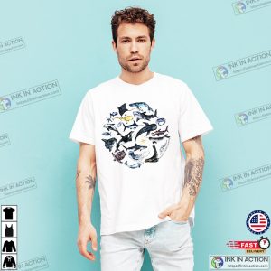 Blue Ocean Sea Creatures Conservation Graphic Tee 3