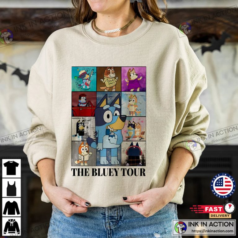 Bluey Eras Tour, The Bluey Tour Funny Family Reunion Tee Shirts - Print ...