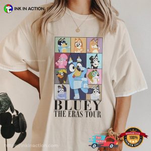 Bluey The Eras Tour, Bluey Family Characters Eras Tour Vintage Shirt