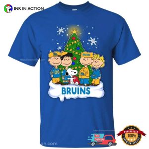 Charlie Brown Snoopy Peanuts For Christmas Bruins Tee Shirt