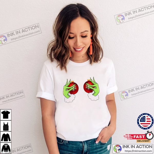 Christmas Grinch Tinsel Tits Funny Grinchmas T-shirt