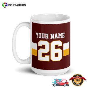 Custom Name And Number Washington Commanders Football Mug