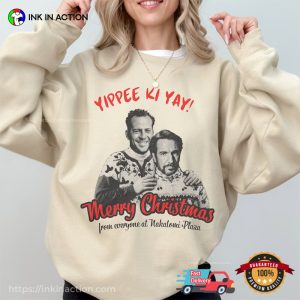 Die Hard Yippee Ki Yay Bruce Willis Nakatomi Plaza Funny Christmas Tee