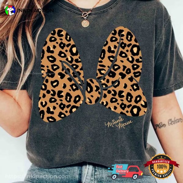 Disney Minnie Mouse Leopard Print Bow, Mickey And Friends Tee