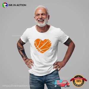 Distressed Basketball Heart Shirt, Basketball Graphic Tees