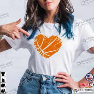 Distressed Basketball Heart Shirt, basketball graphic tees 4