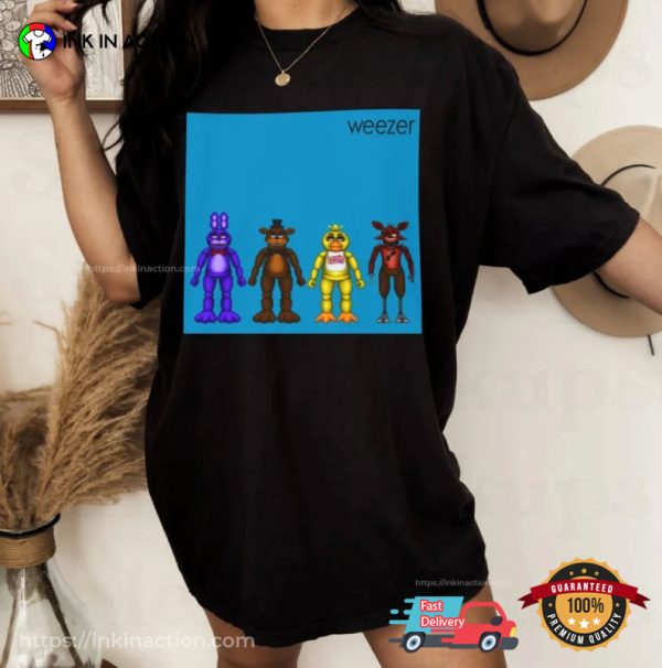FNAF Blue Album Cover Freddy Fazbear Video Game Meme T-shirt