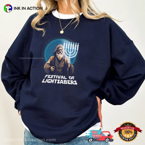 Festival Of Lightsabers, Jewish Star Wars Inspired Graphic Shirt