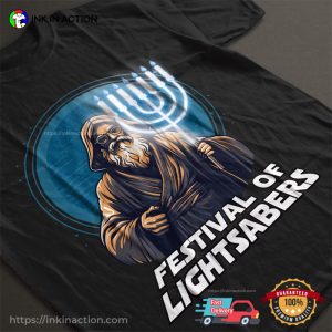 Festival of Lightsabers, Jewish Star Wars Inspired Graphic Shirt 3