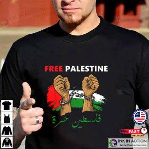 Free Gaza Free Palestine Flag Arabic Human Rights T shirt