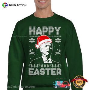 Happy Easter Confused Joe Biden Funny Ugly Christmas Sweatshirt