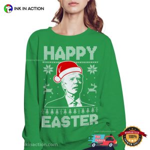 Happy Easter Confused Joe Biden Funny Ugly Christmas Sweatshirt