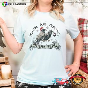 Huginn And Muninn Delivery Service Norse Winter solstice festival T Shirt 1