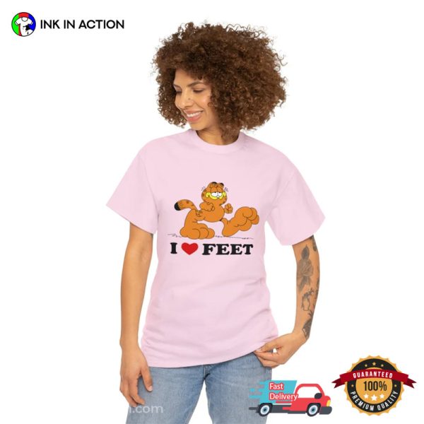 I Love Feet Funny Garfield Tee