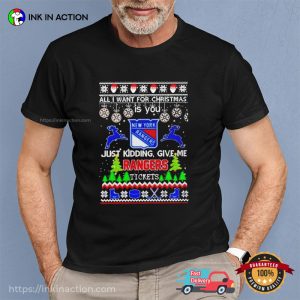 All I Want For Christmas Is You New York Rangers Ice Hockey Ugly Christmas Shirt