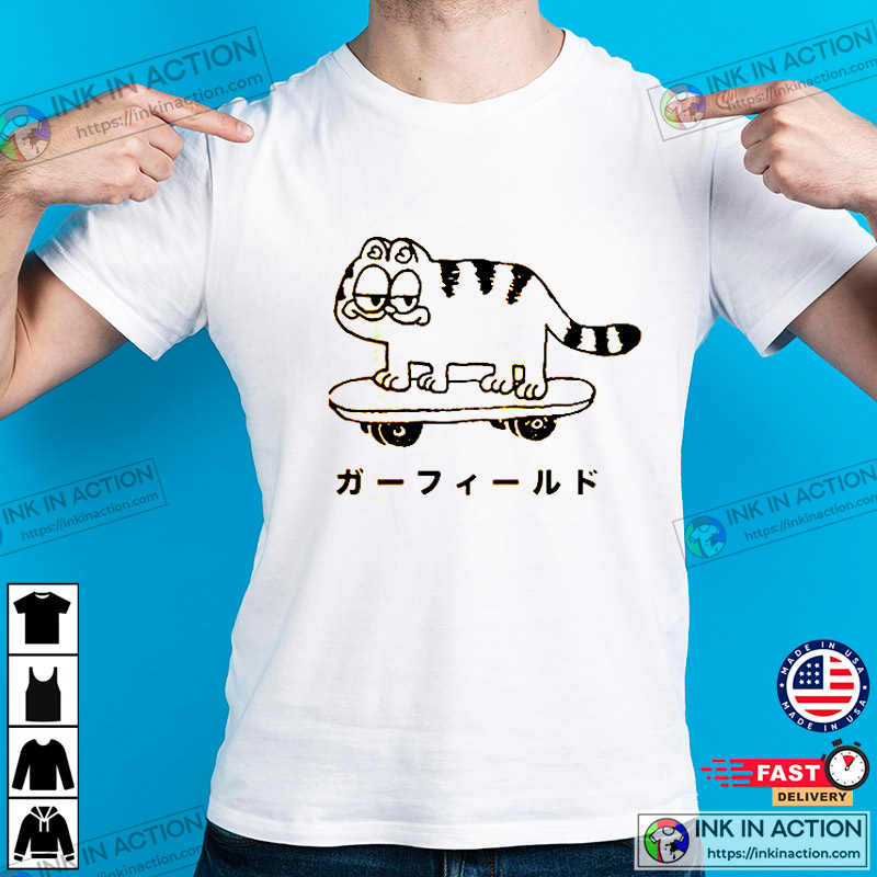 Japanes Cool Garfield Skate Vintage T-shirt