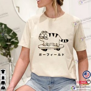 Japanes Cool Garfield Skate Vintage T Shirt 3