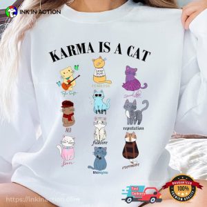 Karma Is A Cat, Music Albums As Books, Music Fan Album Shirt 1