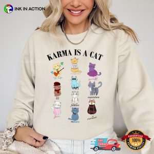 Karma Is A Cat, Music Albums As Books, Music Fan Album Shirt 5
