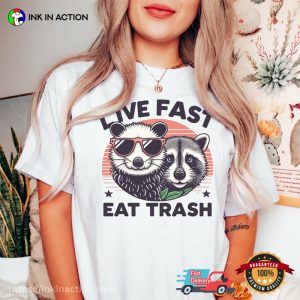 Live Fast Eat Trash Opossum And Racoon Comfort Colors Shirt