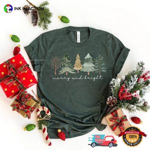 Merry And Bright Christmas Trees Comfort Colors Tee 2