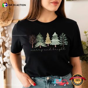 Merry And Bright Christmas Trees Comfort Colors Tee 4