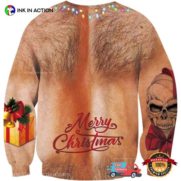 Merry Christmas Hairy Men Funny X Mas Ugly Sweater