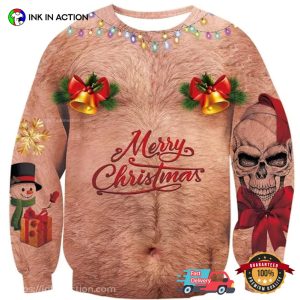 Merry Christmas Hairy Men Funny X Mas Ugly Sweater 2
