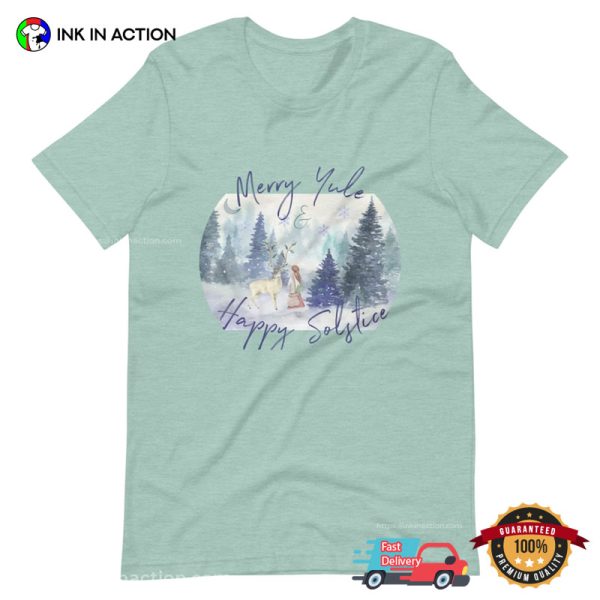 Merry Yule & Happy Solstice Winter Festival Comfort Colors Tee