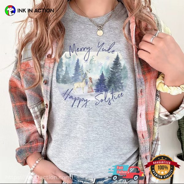 Merry Yule & Happy Solstice Winter Festival Comfort Colors Tee