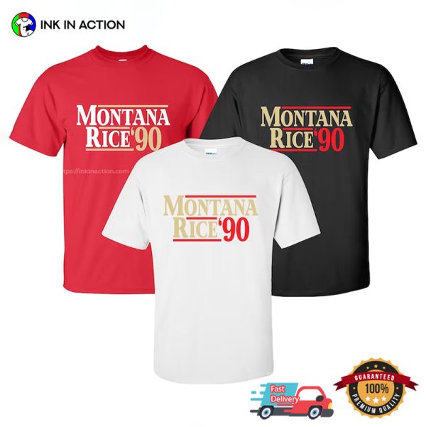 New Montana Rice 90 49er Super Bowl T-Shirt