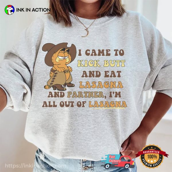 Out Of Lasagna Garfield Cowboy Tee