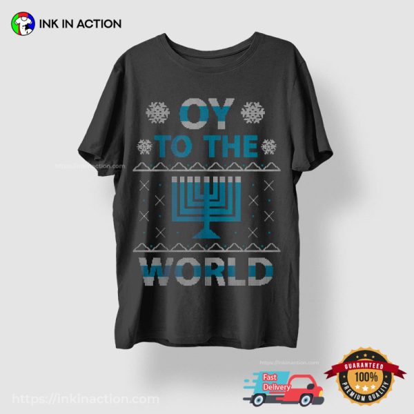 Oy To The World Hanukkah Celebration Unisex Shirt