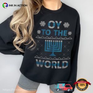 Oy To The World Hanukkah Celebration Unisex Shirt