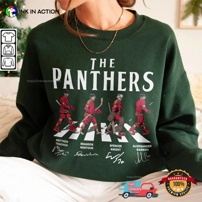 Panthers Walking Abbey Road Crossing Signatures Ice Hockey Shirt
