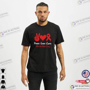 Peace Love Cure World HIV Aids Day T-shirt