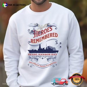 Pearl Harbor Day Heroes Remembered Unisex T Shirt 3