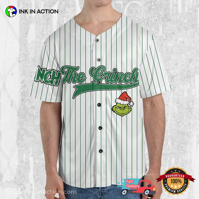 Personalize Christmas Grinch Baseball Jersey - Print your thoughts ...