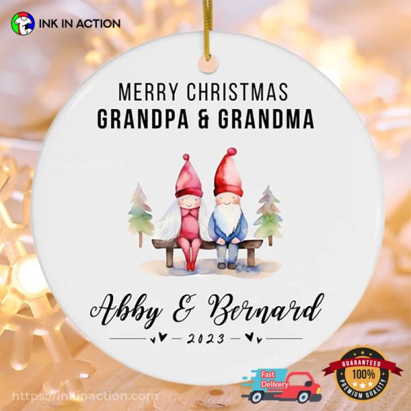 Personalized Couples Christmas Ornament 2023, Grandma And Grandpa Christmas Gifts
