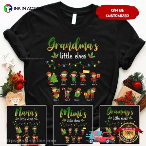 Personalized Grandma's Little Elves Shirt, christmas shirt ideas for family 2