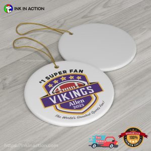 Personalized Minnesota Vikings Inspired Ceramic Ornament