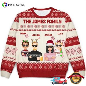 Personalized The Coolest Family 3D Members Ugly Sweater
