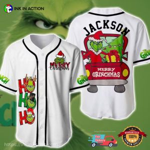 Personalized The Grinch, Grinch Christmas Baseball Jersey