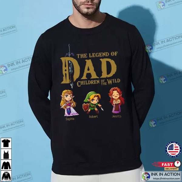 Personalized The Legend Of Dad Zelda And Children T-shirt